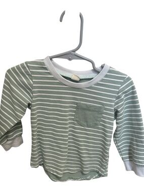 Kids Stripe Long Sleeve Tee - Sage Green